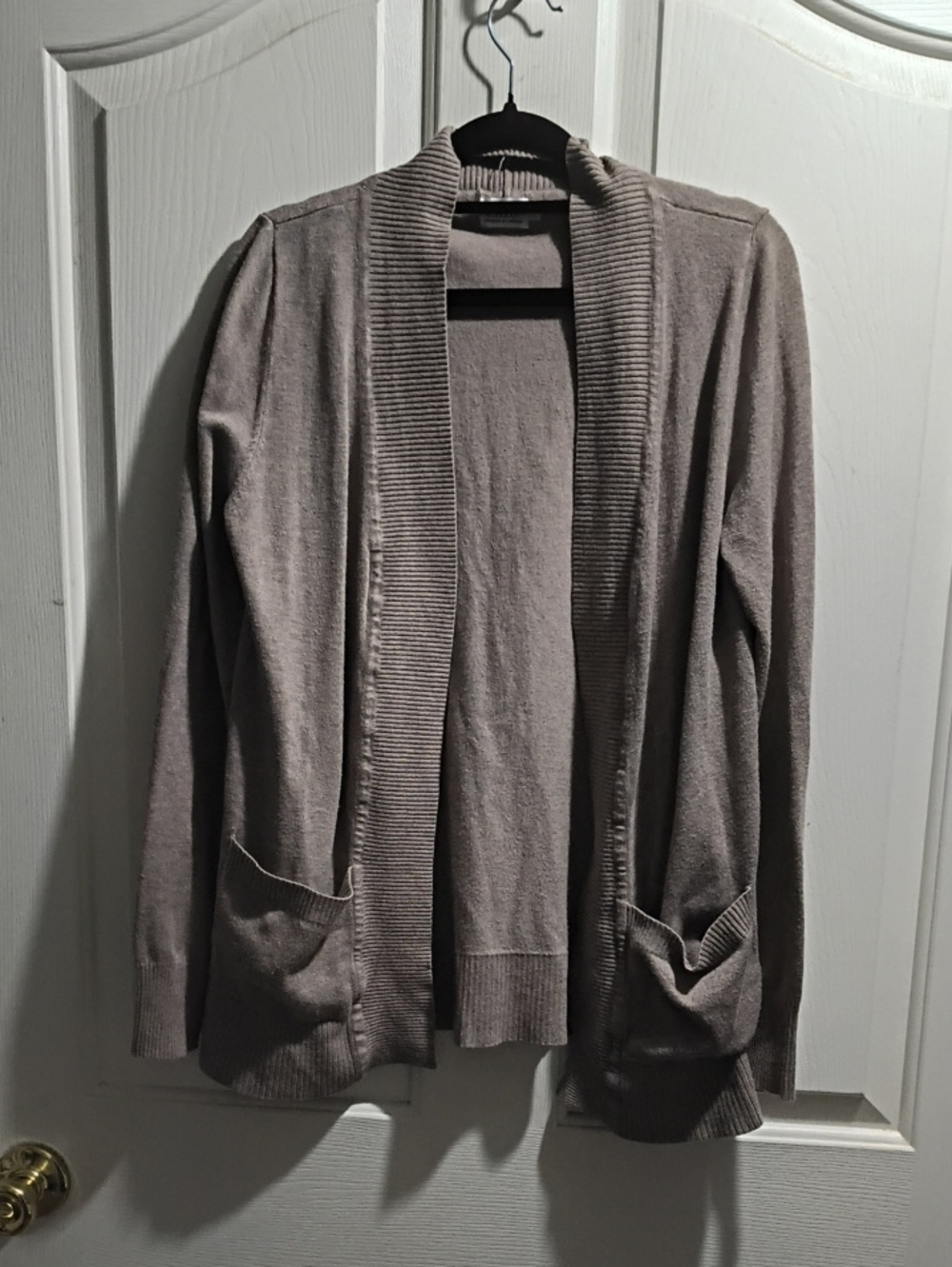 Cielo Men's Open-Front Cardigan in Taupe